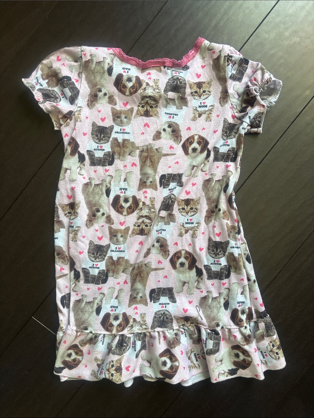 Carter's Girls' Pink Coral Ice Cream, Puppy and Dino Sleep Dresses - Picture 10 of 10